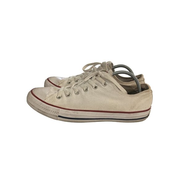 Converse Chuck Taylor All Star Womens Size 10 White Red Canvas Low-Top Sneakers - Picture 3 of 8